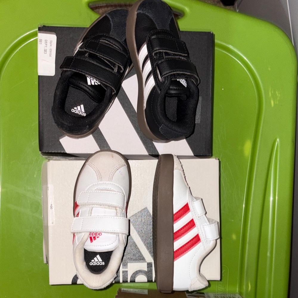 Adidas Kids Sneakers - Black, White, and Red